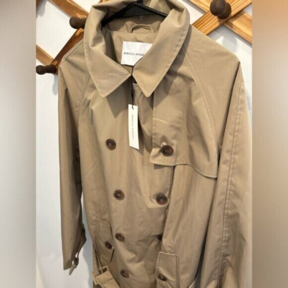 NWT- REBECCA MINKOFF BELTED TRENCH COAT - Size L - Picture 5 of 13